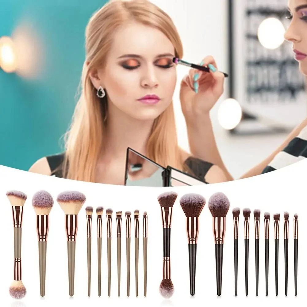 Set di pennelli per trucco Viso Occhi Pennello per trucco Ciglia Fard Labbra Pennello Eyeliner Fondotinta Ombretto Sopracciglio Evidenzia polvere