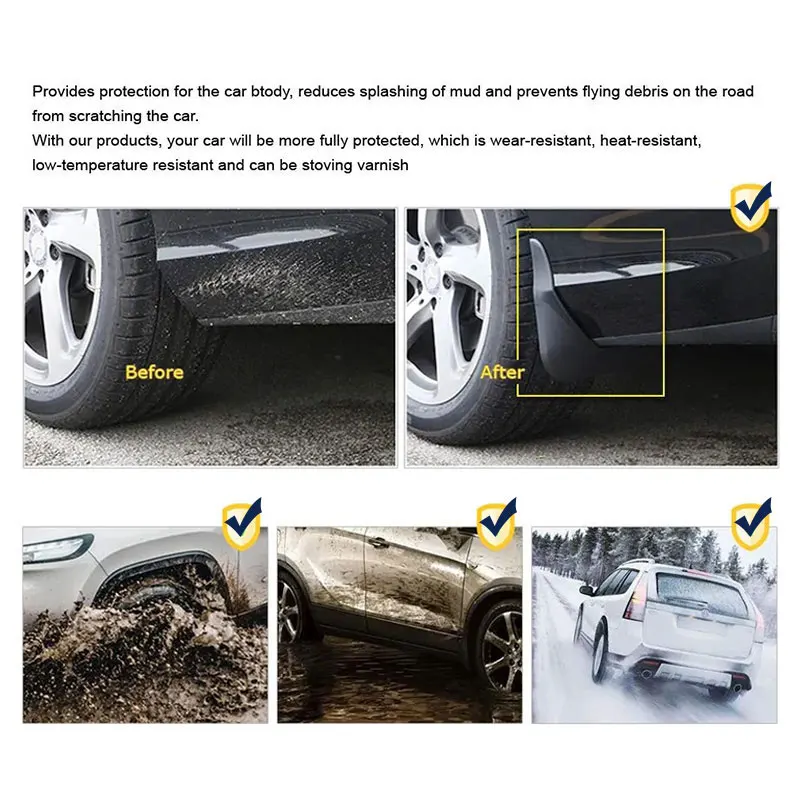 Mudガードマッドフラップ (vw、VolkVolkswagen teramont 2019-2024 2023 2022、フロントおよびリアホイール、スプラッシュガード、フェンダー、カーアクセサリー用)