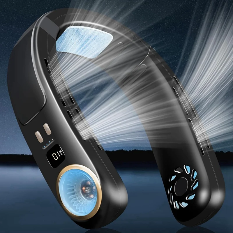 F4S-cNeck Air Conditioner Portable Neck Fan Rechargeable Bladeless Neck Fans That Blow Cold Air Personal Cooler