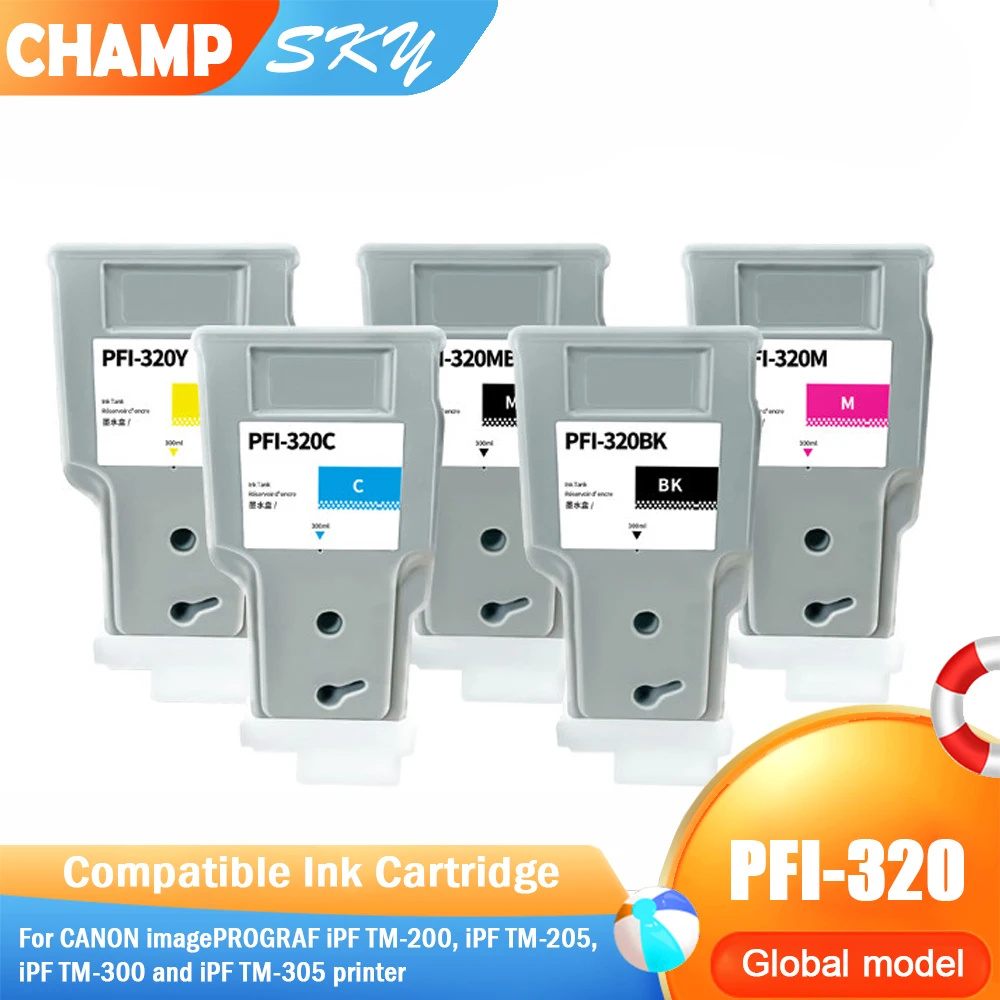 

PFI320 PFI 320 PFI-320 PFI-321 Premium Compatible Color Inkjet Ink Cartridge for Canon ImagePROGRAF TM-300 TM-305 Printer