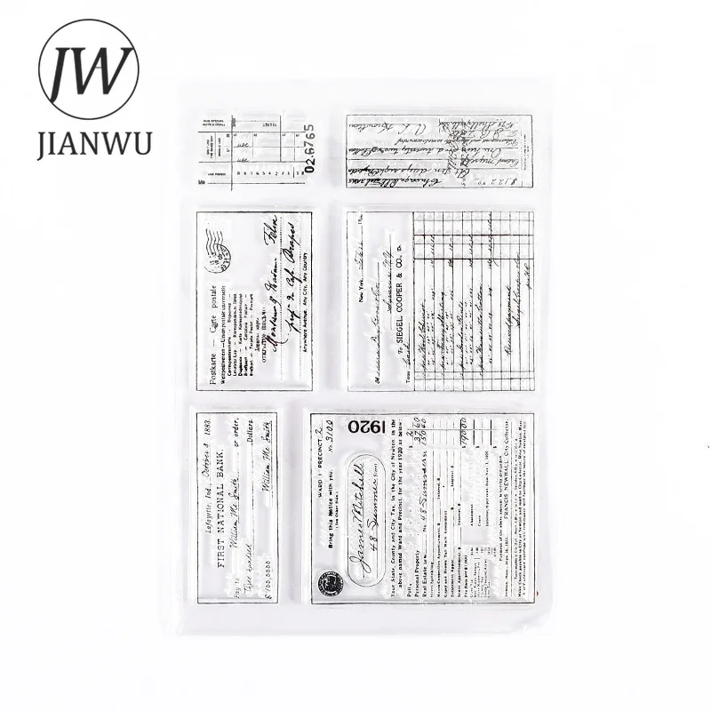 Jianwu Minimalistische Zwart Wit Transparant Stempel Creatieve Retro Scrapbooking Journal Decoratie Siliconen Afdichting Kantoorbenodigdheden