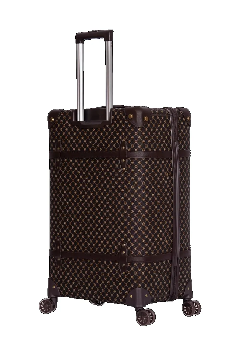 Custom brand suitcase 360 degree travel luggage bag sets with iron trolley handle