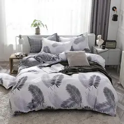 Double bed Quilt cover Duvet cover Microfiber bedding queen king Twin size for single nordic style Plaid Geometric Minimal