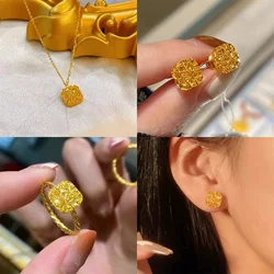 Elegant Jewelry Set with Gleaming Sugar Cube Necklace and Dazzling Drop Earrings