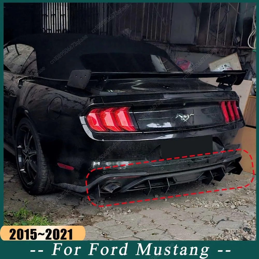 

Car Rear Bumper Diffuser Bracket Splitter Lip Boot Exhaust Spoiler Plate For Ford Mustang 2015-2021 Gloss Black Body Kits Tuning