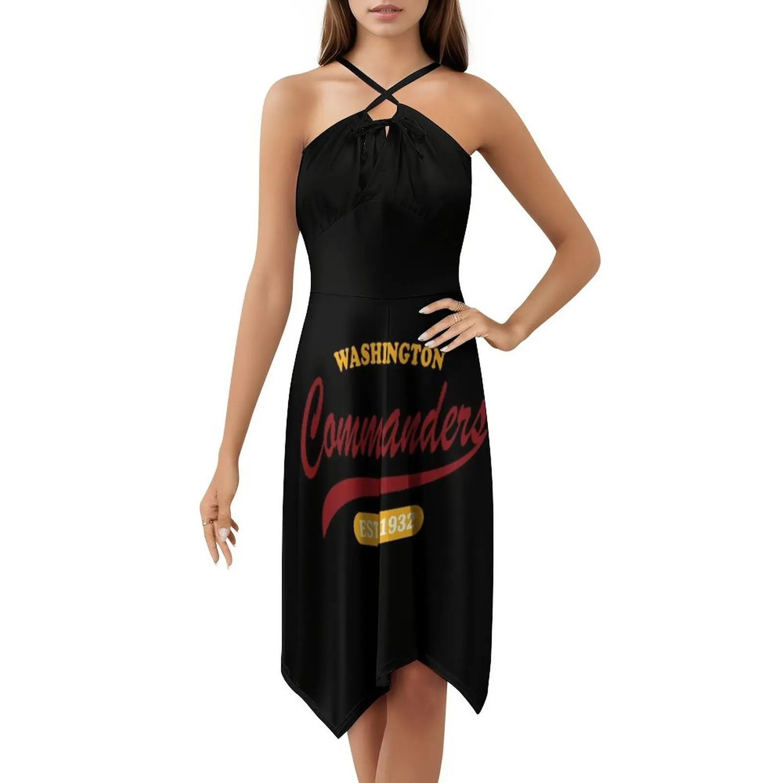 فستان Art-Washington Commanders على الطراز الكوري للنساء، فستان كاجوال أنيق للحفلات أو الارتداء اليومي لقائد واشنطن #5