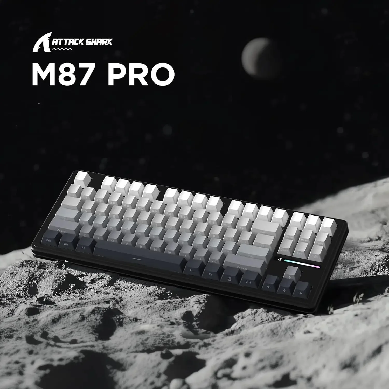 

Attack Shark M87 Pro Wireless Mechanical Keyboard - Tri-Mode (BT/2.4G/USB-C), Hot-Swappable, TKL, 5000mAh, RGB Backlit