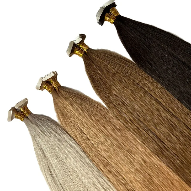 

Real hair, hair extension piece gradual change color, patch belt PU hair extension piece