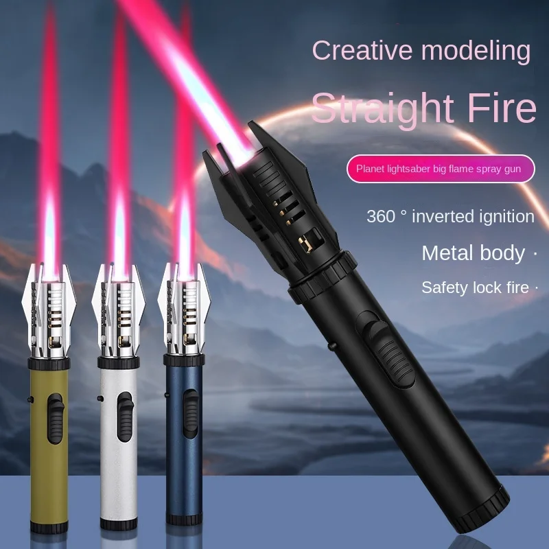 New Kitchen Outdoors Torch Flame Jet Gas Lighter Cigarette Smoking Accessories Windproof Turbo Metal Welding Cigar Ignition Guns