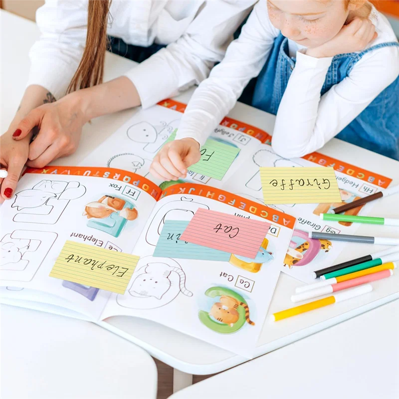 

A19E-300 листов цветных индексных карточек 3X5 дюймов карточки для заметок с линейной подкладкой цветные флэш-карты для учебы, заметок, списка дел