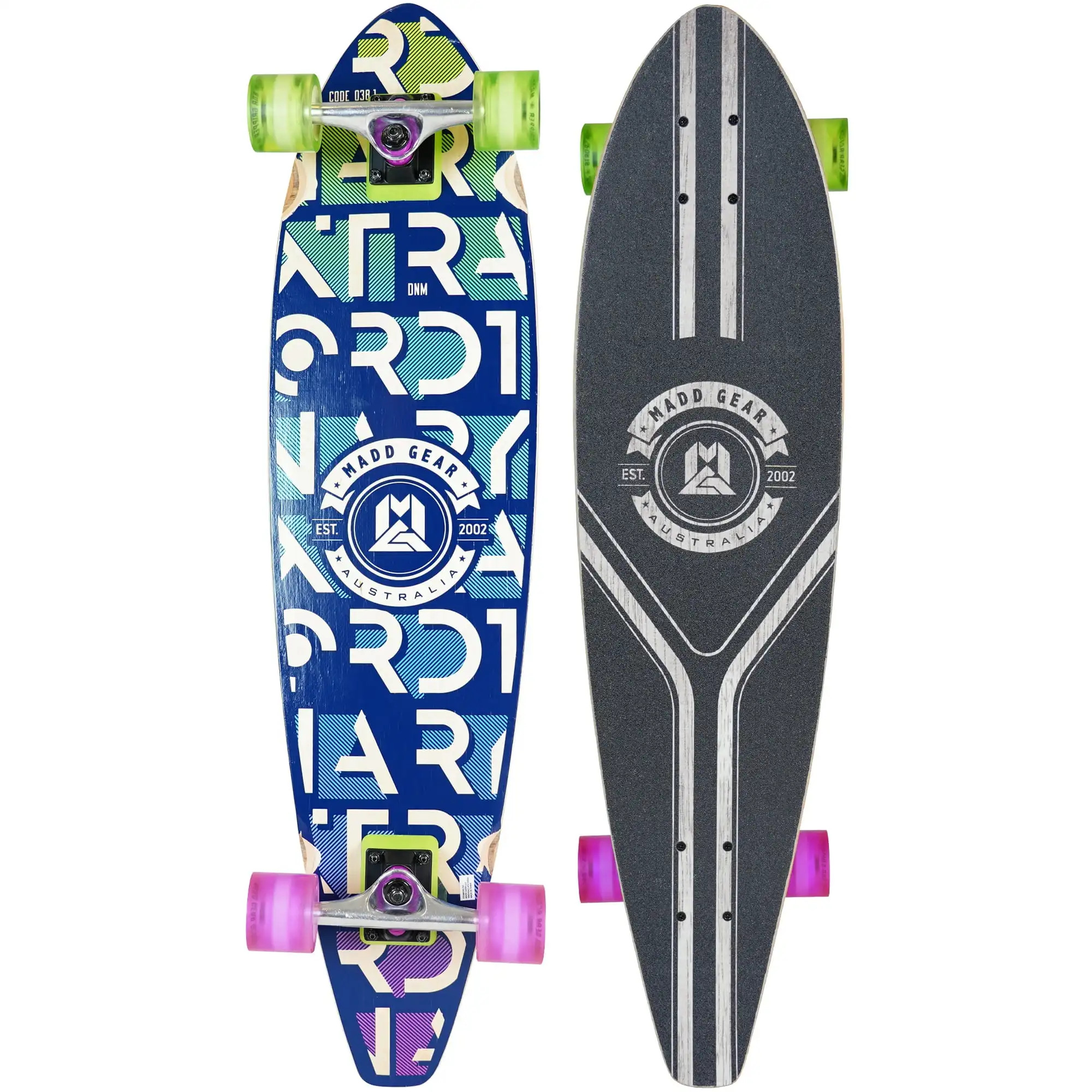 Patinete de Longboard con Cola de 36": Ruedas de 62 Mm, Rodamientos abec-9