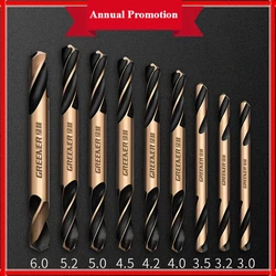 GREENER Superhard Auger Bit Double-headed Double-edged Metal Stainless Steel Ultrahard Drill Iron Drilling 3.0-6.0mm Drill Bits