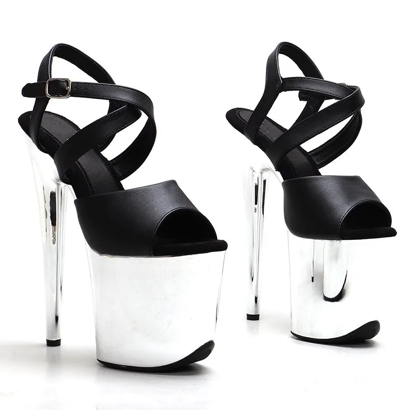 

20cm/8inches Shiny PU Upper Electroplate Platform High Heel Sandals Sexy Model Shoes Pole Dance Shoes 315