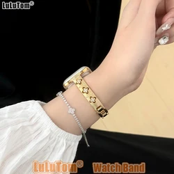 Luxury Hollow Strap For Apple Watch Band 46 38 41 40 44 42 45 49 mm Metal Bracelet iWatch Series 10 9 8 7 6 5 SE Ultra 2 Jewelry