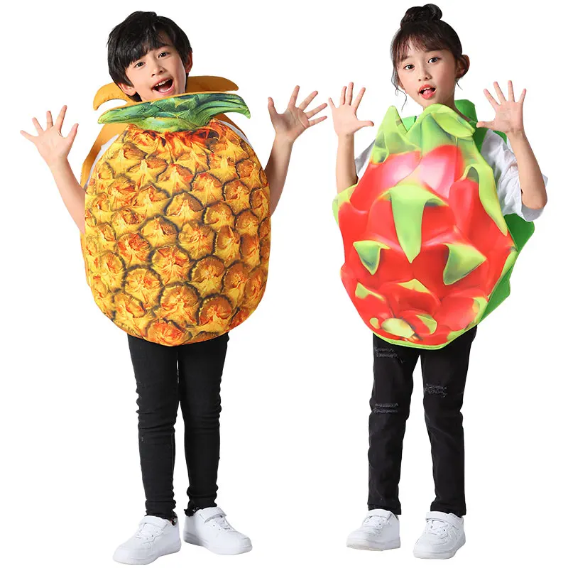 loween Children's Creative Performance Clothes Fruit Themed Nursery School Kids' Outfits Pine Watermelon Orange