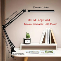 33CM LED Foldable Bracket Light 12W Tri-color Dimmable Light For Studio Lab Study Office Bedroom Indoor Convenient Lighting