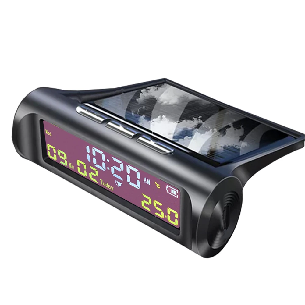 

AN01 TPMS DC 5V Look Solar Car Digital Clock With Date In-Car Temperature Display High Quality Car Accessories