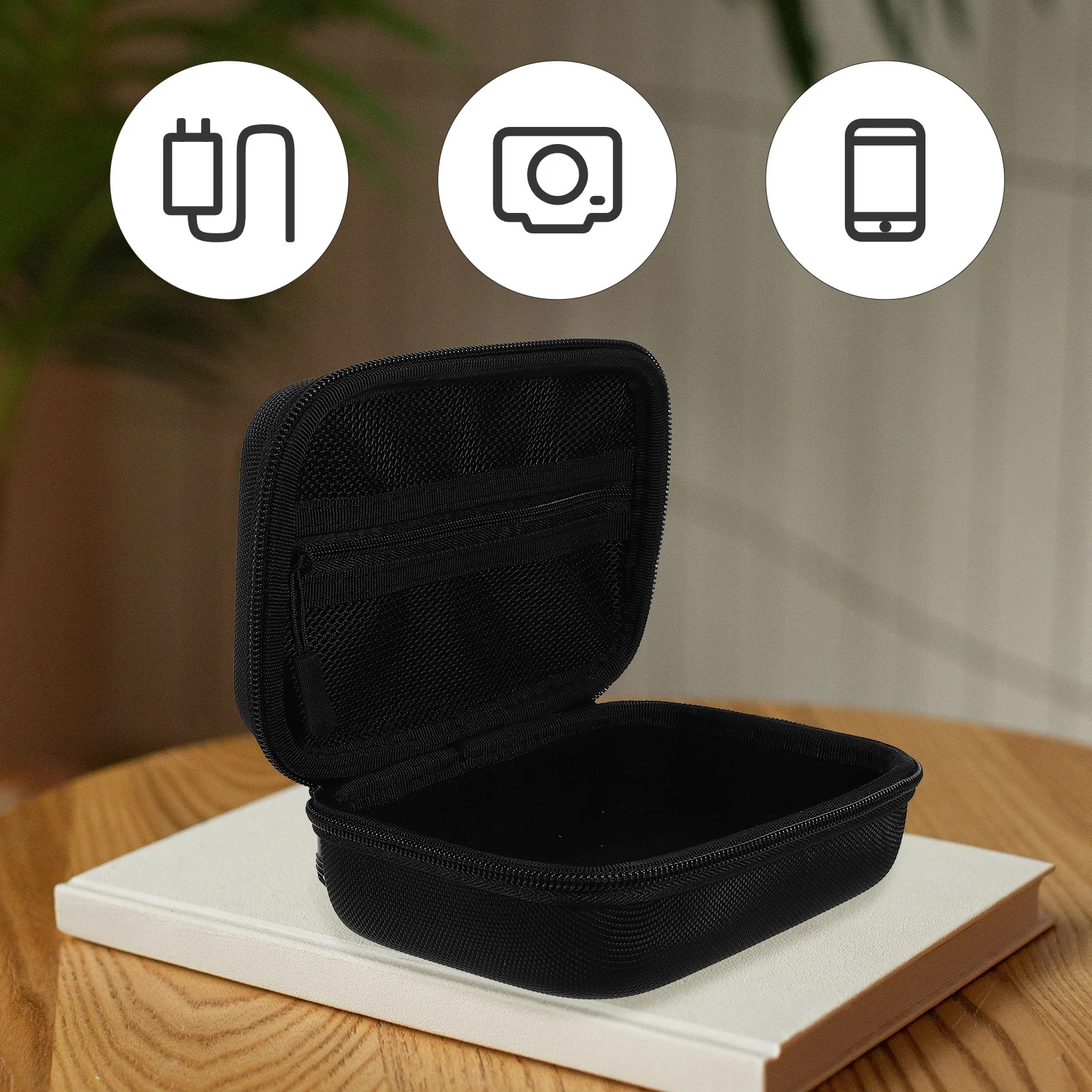 

Portable Camera Bag Small Size DIY Grid Design Zipper Case Durable Splashproof for Travel Photography Small Camera Bag