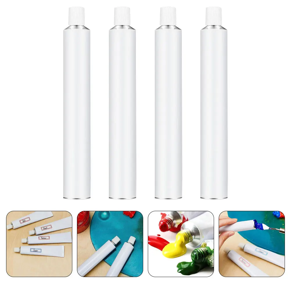 

1 set Empty Paint Tubes Aluminum Bottles Screw Caps Storage Dispensing Airbrush Paint Bottle Portion Liquid Drawing Supplies