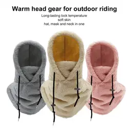 Thermal Sherpa Fleece Hood Ski Mask Winter Balaclava for Cold Weather Clearance Windproof Adjustable Warm Hood Cover Hats Scarf