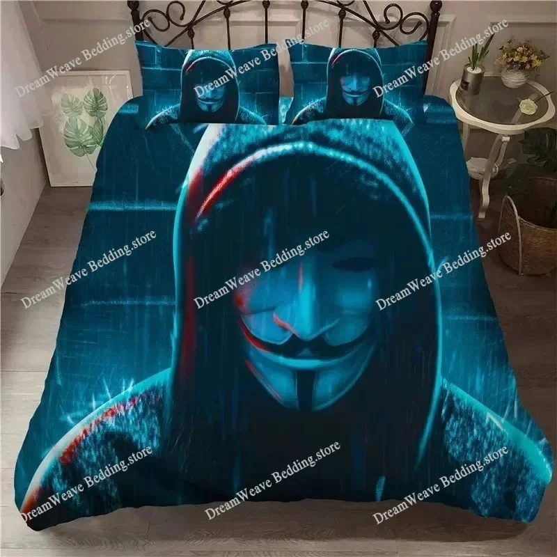 

Anonymus with Mask Bedding Set Single Twin Full Queen King Size Bed Set Aldult Kid Bedroom Duvetcover Sets Bed Sheet Set 2025