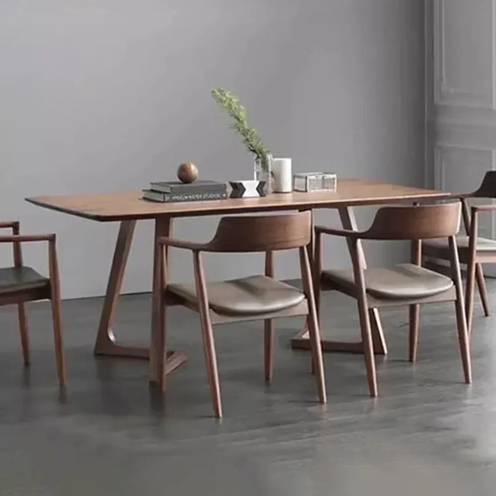 Restaurant Wooden Dining Table Set Modern 4 Chairs Design Dining Table Newclassic 6 People A Manger Living Room Furniture