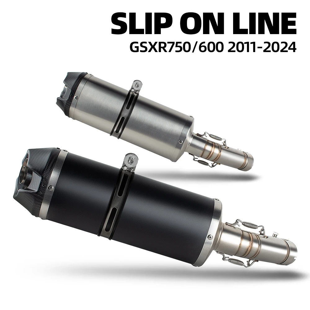 

For Suzuki GSXR600 GSXS600 GSXR750 GSXS750 2011-2026 High Performance Sport Motorcycle Exhaust Pipe Slip On Line Muffler