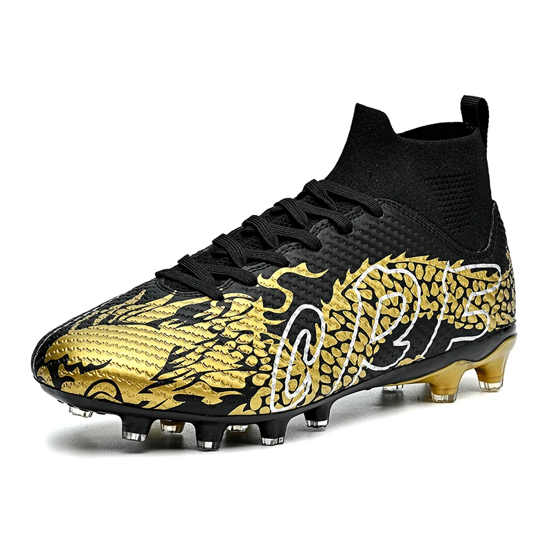 Men's High Top Football Boots FG/TF Sports Shoes Society Soccer Cleats Teenagers Anti-Slip Outdoor Training Sneakers New 2025