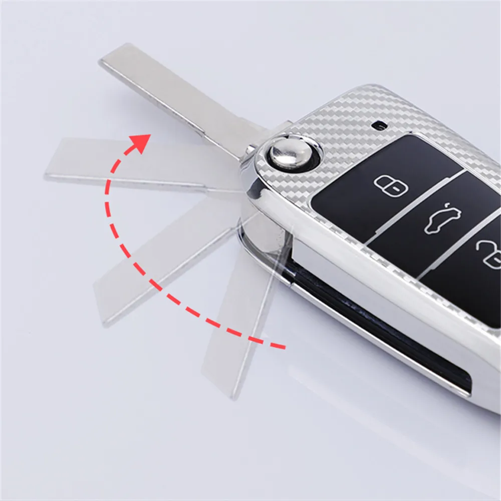 TPU Carbon Fiber Car Key Case Cover for VW Volkswagen Golf 7 MK7 Tiguan MK2 for SEAT Ateca Leon FR 2 Ibiza for Skoda Octavia A7