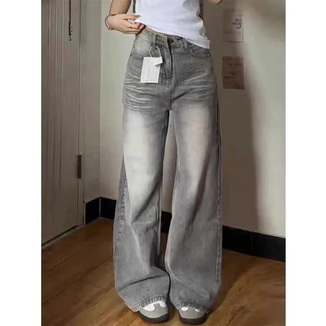 Y2k Vintage Baggy Jeans Woman's Korean Fashion Denim Pants Harajuku Kpop Streetwear Trousers Japanese2000s Style Spring Jeans