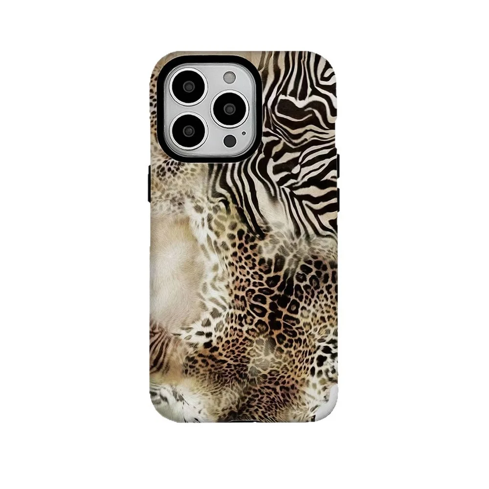 

Ins Korean High Cold Leopard Print Case for IPHONE 16E 15 14 ProMax 13 12 MINI 11PRO Acrylic TPU Two in One Magnetic Phone Cases