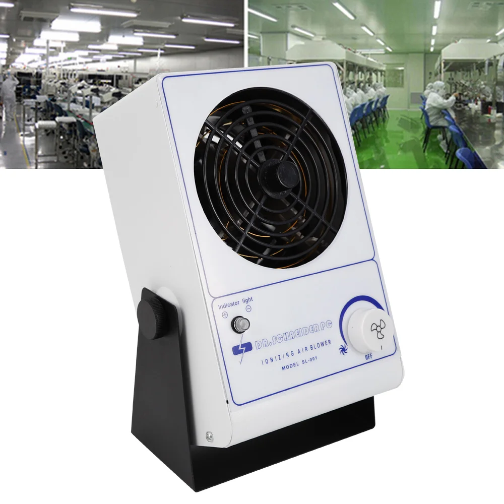 Ionizing Air Blower Fan Ion Anti-Static Eliminate Equipment 110V Desktop Deionizing Fan