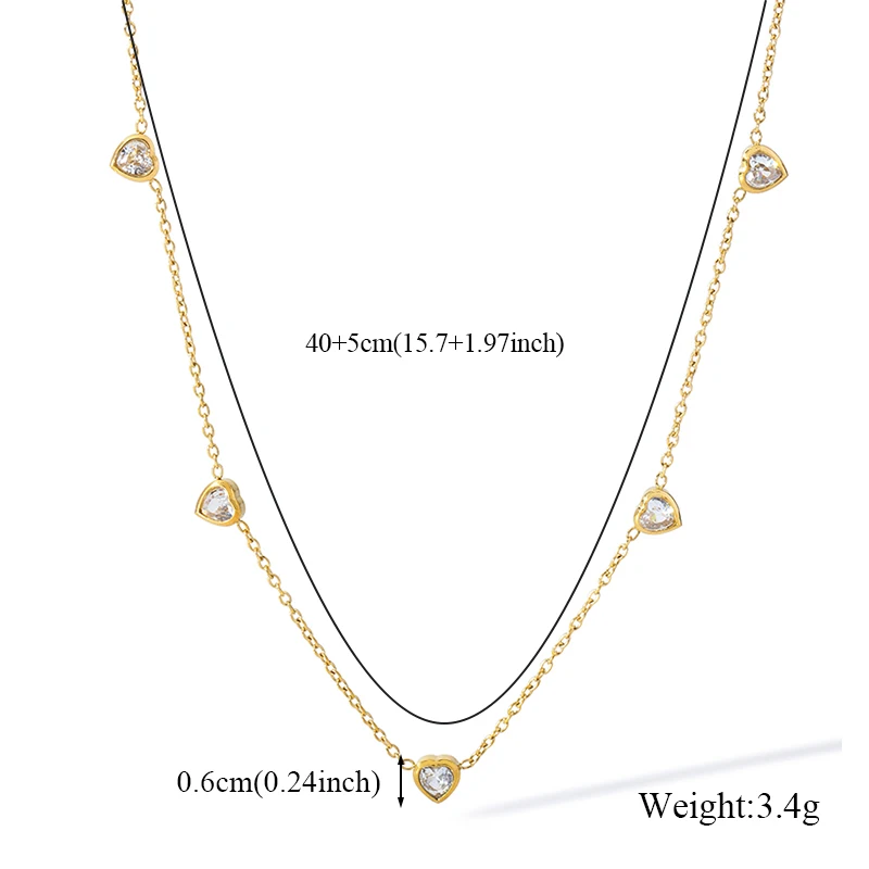 GANPUP 316L Edelstahl Blume Zirkonia Halskette Armband Ohrringe Set Statement 18K PVD vergoldet Stilvoller Schmuck Geschenk – Detail 4