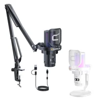 COMICA Micrófono USB con cable de condensador cardioide con luces RGB para juegos, podcasting, creación de música y PS4/5 Ejoy Uni A Uni D