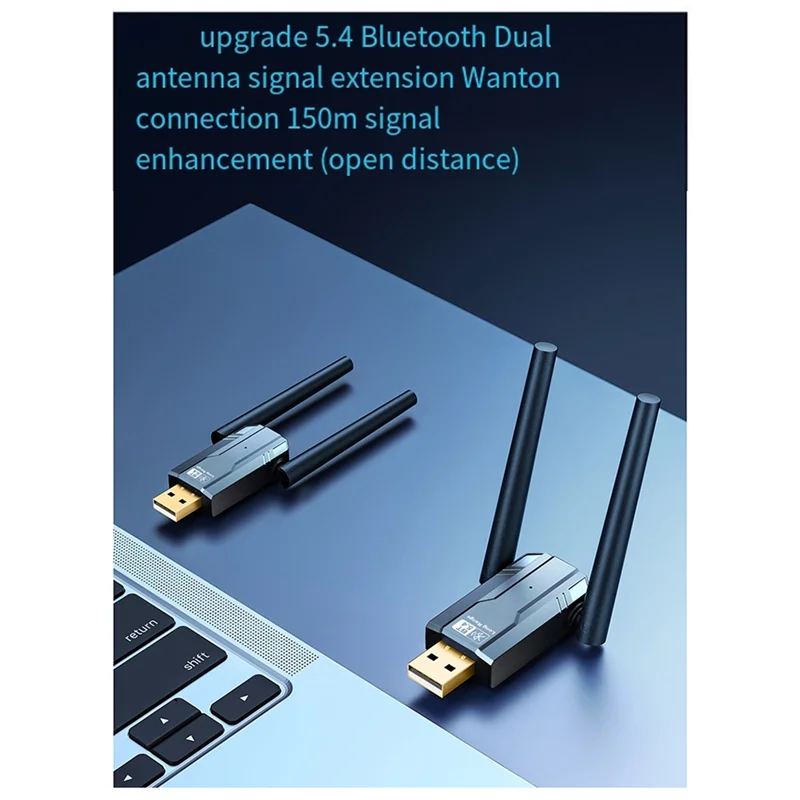 150 meter Bt5.4 Bluetooth-adapter Gratis schijf Computer USB Bluetooth Audio Headset Ontvangstzender met antenne-POS