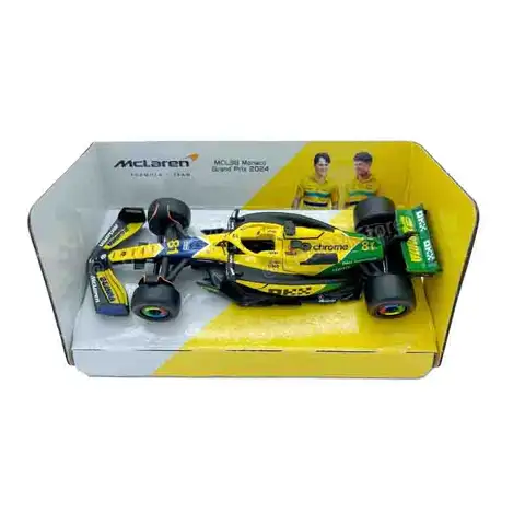 Bburago F1 McLaren MCL38 Monaco Grand Prix-version Legering Miniatyr Diecast McLaren MCL38 #4 #81 Lando Norris Toys Present 10 best sales F1 McLaren - №8