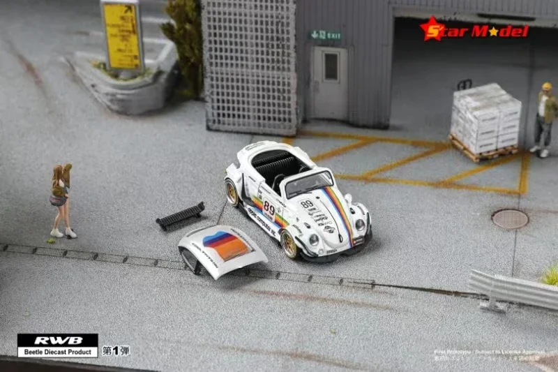 Kafer Coveremballages White Diecast Model Car, Pré-commande, Star Model 1:64 RWB, Equation-tle Type 1