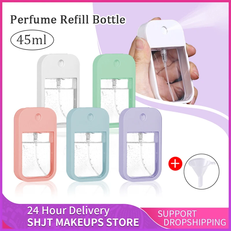 45ml perfum refil bottl s nálevka mini dobíjecí perfumer atomizér pro cestovní kosmetika parfémy  alhokol náplň láhev