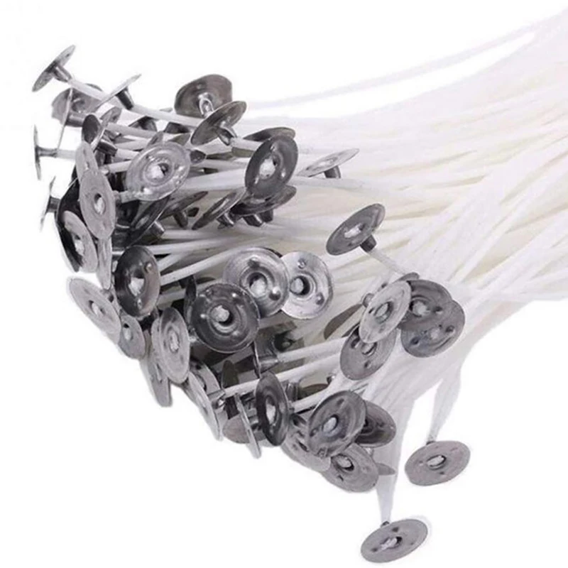 100 pz/set stoppini per candele cera senza fumo nucleo in puro cotone 9/15/20cm candela fai da te che produce stoppini Pre-cerati per accessori per feste