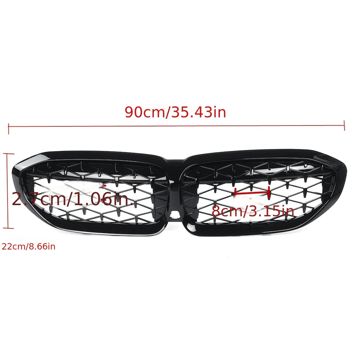 Replacement Car Front Bumper Racing Grille For BMW 3 Series G20 G21 G28 LCI 2023+ 330i 320d M340i Diamond Style Car Front Grill view 2
