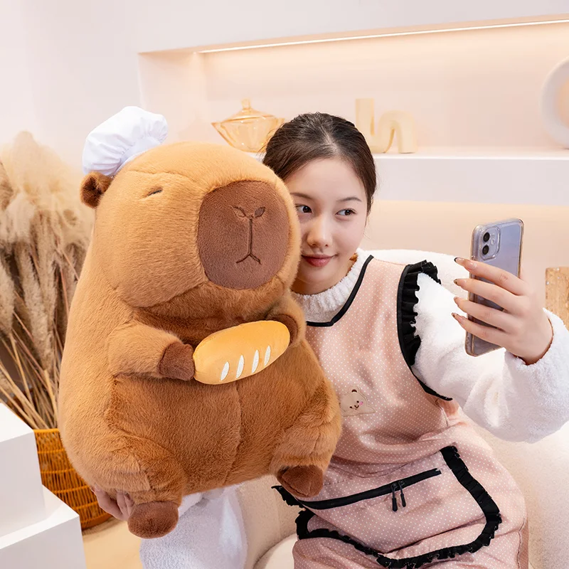 Schöne Chef Capybara Plüsch Spielzeug Große Größe Gefüllte Capybara Plushies Weiche Tier Puppe Werfen Kissen Zimmer Dekor Kawaii Spielzeug Geschenke Mädchen