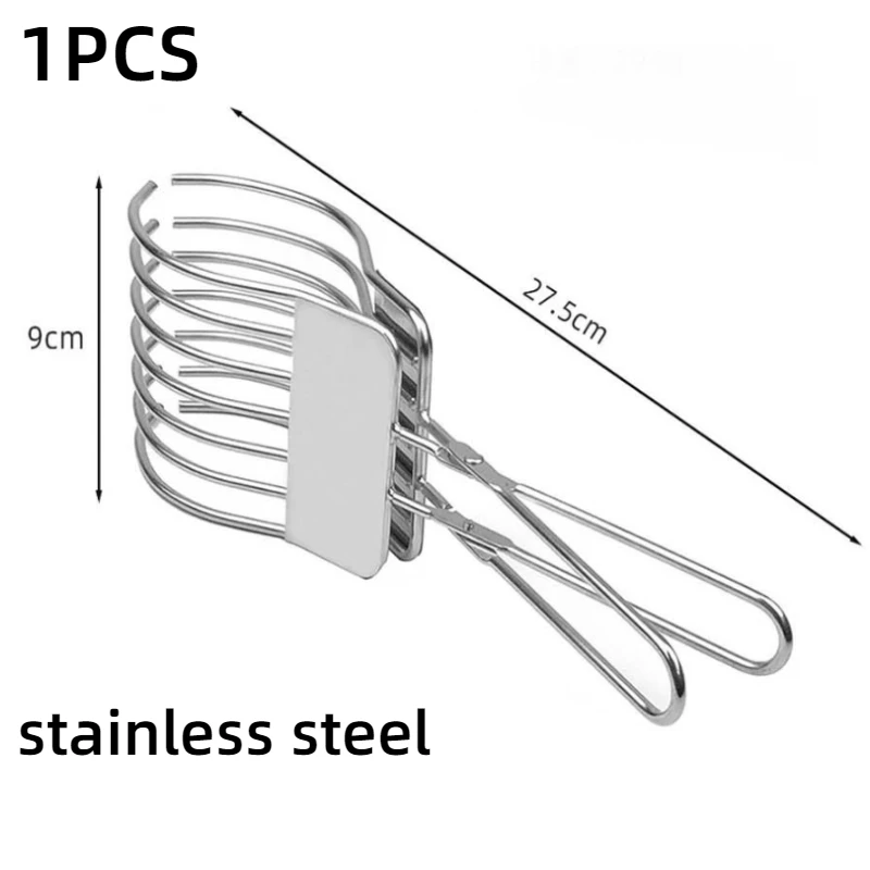 Pinzas para cortar carne asada de acero inoxidable, pinzas para cortar carne, pan, cebolla, tomate, soporte para cortar frutas y verduras, 1 ud.