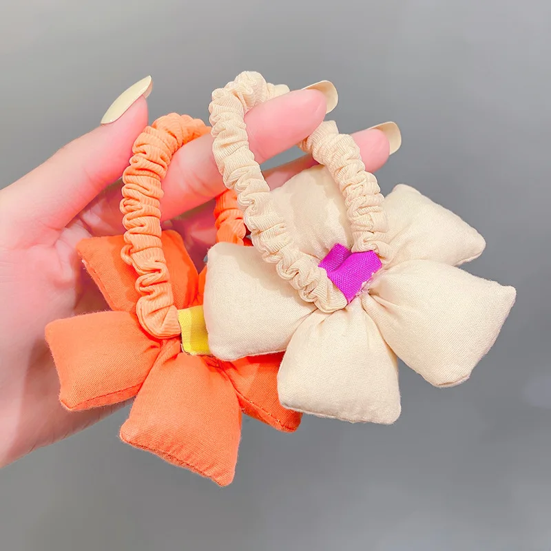 Girls Cute Colorful Cotton Big Flower Elastic Hair Bands Children Sweet Hair Decorate Headband Hair Tie Lovely Hair Accessories