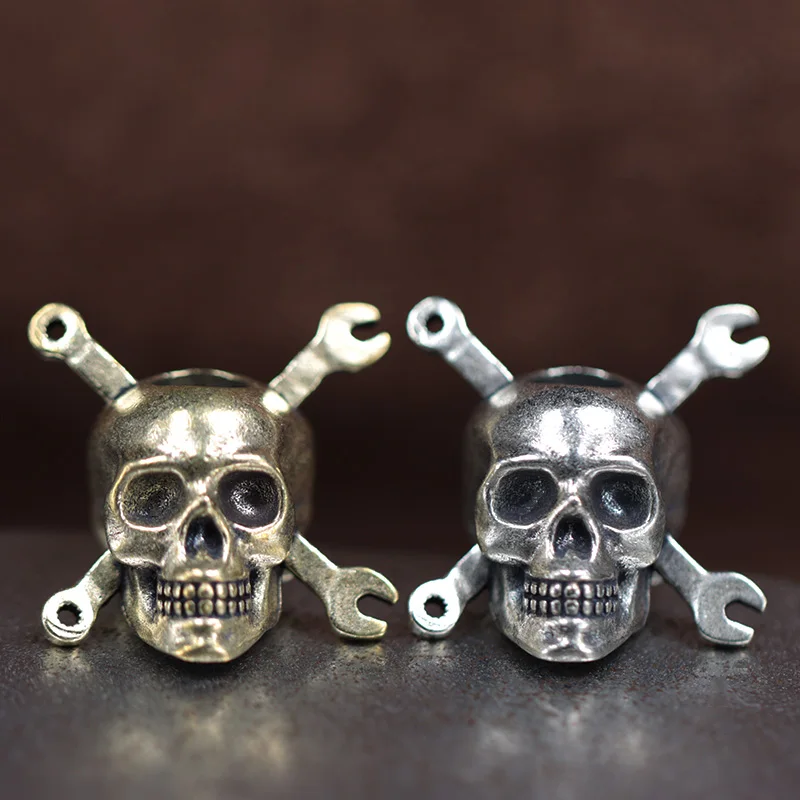 

Брелок-голова черепа из латуни, бусины-ножи, EDC, для самостоятельного изготовления, для плетеных браслетов из паракорда, подвески для шнурков, аксессуары, подвески для уличных инструментов, шармы ﻿