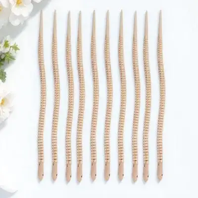10Pcs Wooden Jointed Snake Realistic Flexible Horror Prop for Halloween Theme Parties Haunted House Stage Desk Shelf Prank Fun