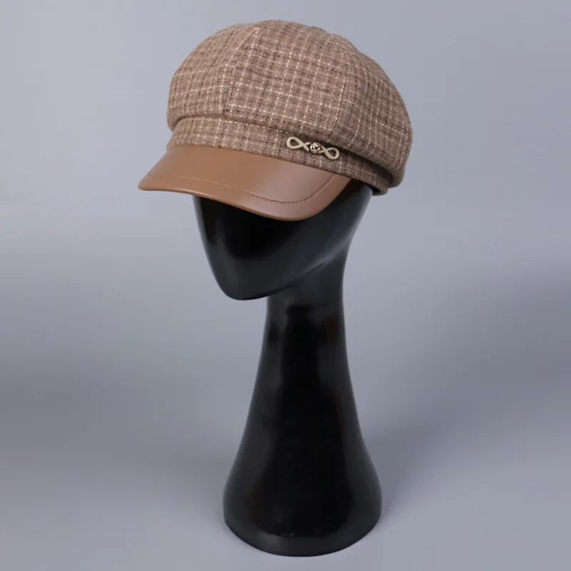 

Octagonal Hat Women Newsboy Cap Accessory For Spring Autumn Outdoor Holiday Painter Casual