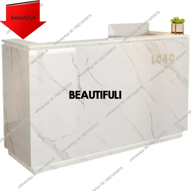 X188 hot selling Bar Counter Reception Desks Tall Display Cabinet Office Table Commercial Cashier Toonbank Winkel