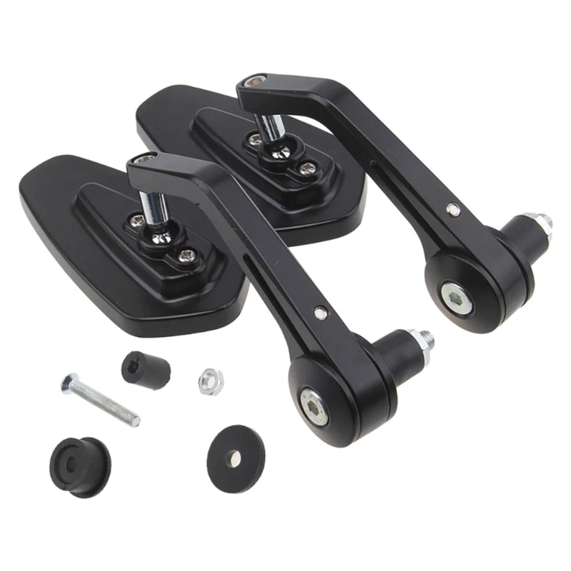 Kundenspezifisches Motorradspiegelpaar für 22 mm 7/8 Zoll-Lenker, Aluminium-Seitenspiegel mit verstellbaren gebogenen Armen und – Detail 1
