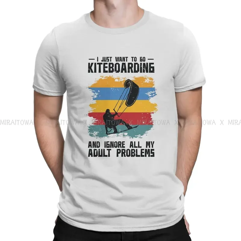 Y2K Adult Problem Surfer Enthusiast Cool Hipster TShirts Kitesurfing Kiteboarding Kite Flysurfing Men Harajuku Fabric T Shirt