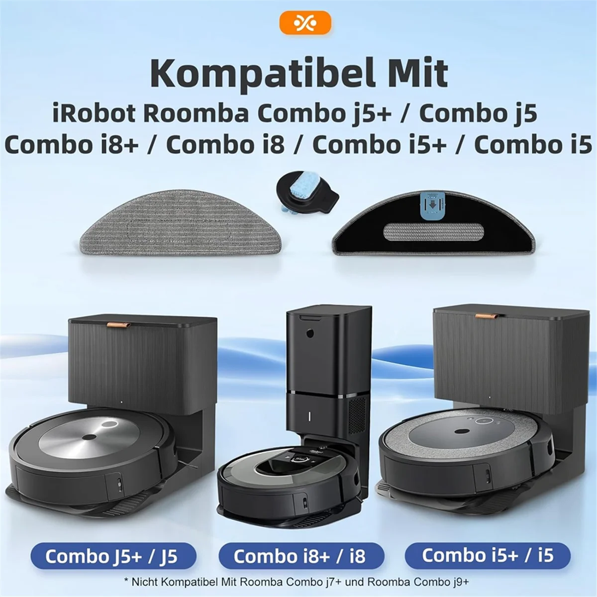 Для IRobot Roomba Combo I8+ / I8 / Combo J5 / Combo J5+ / Combo I5 / Combo I5+ Авто Всасывающая швабра Робот Моющаяся швабра